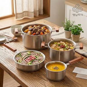 헤리티지 프리미엄 스테인리스냄비 4종 (16편수+20양수+24양수+20프라이팬)