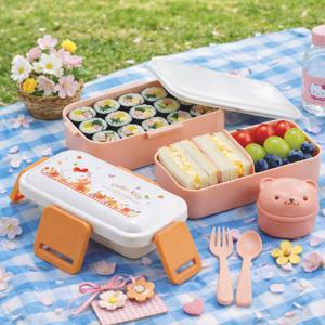 헬로키티 파스텔 블라썸 2단 도시락 600ML 돔형 런치박스