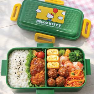 헬로키티 올드스쿨 1단 도시락 530ML 돔형 사면결착 런치박스