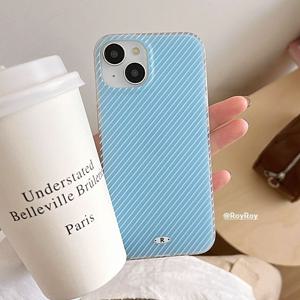 MADE 구름스트랩 세트 블루 사선 스트라이프 젤하드 핸드폰케이스