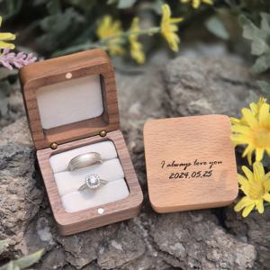 특별한 반지 케이스 각인 커플 프러포즈 우드 원목 보석함 웨딩 예물 돌반지