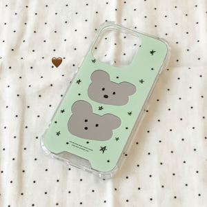 MADE 그린 몽글별 곰돌이 미러 폰케이스 아이폰케이스