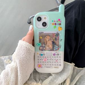 MADE 그린 포카 투명 안테나 아이폰케이스 전화기 y2k 폰케이스