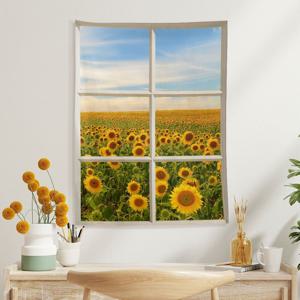 감성 해바라기 패브릭포스터 82종 가리개 - 06. 창문 해바라기밭