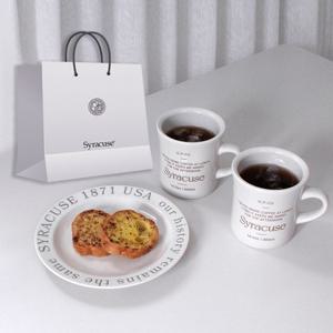 본사(쇼핑백) 레터링 머그 2인세트 3P (1) 접시 20cm