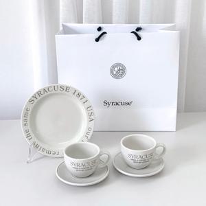 본사(쇼핑백) 레터링 카푸치노 2인세트 3P (1) 접시 20cm