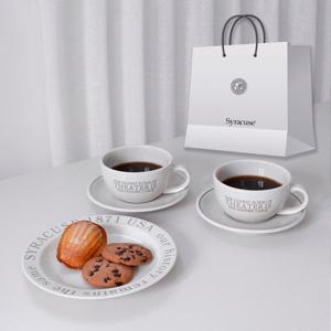 본사(쇼핑백) 레터링 카페라떼 2인세트 3P (1) 접시 20cm