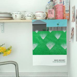 데이비드 호크니 명화 패브릭 포스터 22종 - 9.F-잔디밭의 스프링클러