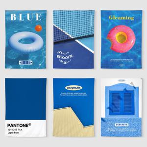 블루 여름 감성 풍경 벽 창문 패브릭 포스터 인테리어 가림막 15종