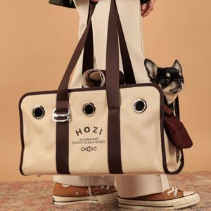 캔버스캐리어 강아지 산책 애견 이동 가방 백