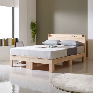 베르소 퀸(Q) 편백나무 원목 침대 / 편백침대 / USB포트+콘센트 내장 평상형침대