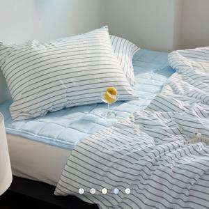 뉴데이즈 스트라이프 냉감 양면 무소음 여름 차렵이불 SS/Q/K 5컬러