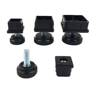 조절발 사각파이프용 PVC 가구 책상 다리 높이조절 사각캡 사각발