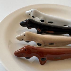 닥스훈트 강아지 세라믹 수저받침-4color