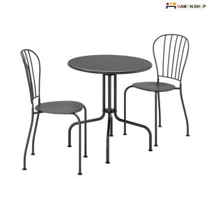 LACKO 2인용 야외 철제 테이블과 의자 세트 (쿠션별도구매)