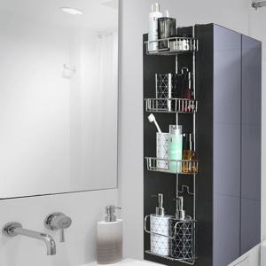 [20% 특별 할인!] 다용도 수납 욕실 틈새 부착 4단 선반+매직스티커 풀세트