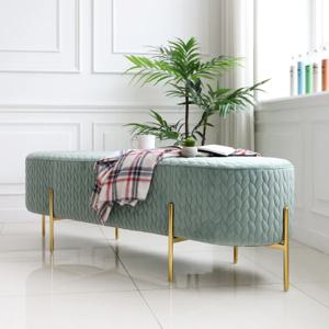 리프 3인용 벨벳 골드 인테리어 베드벤치 식탁 벤치 스툴 소파 CL383