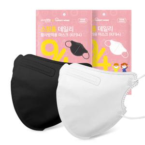 스윗홈 데일리 KF94 마스크 새부리형 소형 50매 (화이트/블랙)