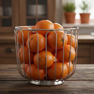 빌라트 스텐 와이어 바스켓 과일 바구니 롱타입 철제 수납 정리