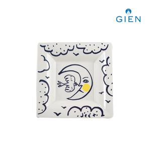 랄치펠 센티멘털 깊은 사각접시 문 1p (17x17cm)