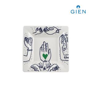 랄치펠 센티멘털 깊은 사각접시 핸즈 1p (17x17cm)