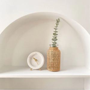 라탄 유리 조화 화병 수경재배 꽃병 인테리어 소품