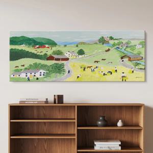 힐링 풍경화 그랜드마 모지스 인테리어 캔버스 액자 _ 봄 와이드