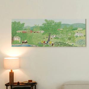 힐링 풍경화 그랜드마 모지스 인테리어 캔버스 액자 _ 여름 와이드