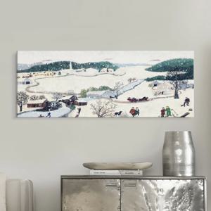힐링 풍경화 그랜드마 모지스 인테리어 캔버스 액자 _ 겨울 와이드