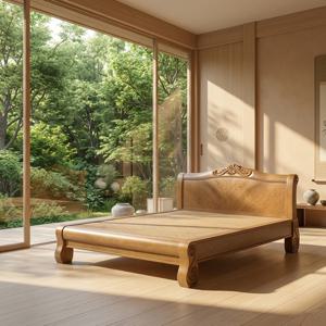 모던 내추럴아크 황토볼 원목 온열 건강 흙침대 퀸 Q