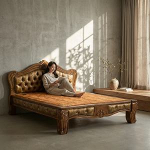 앤티크퀼팅 황토볼 원목 온열 건강 흙침대 퀸 Q