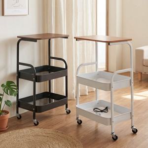 3단 철제 이동식 트롤리 웨건 미니 수납선반