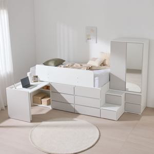 조이 수납 성인 벙커침대 C세트 1400서랍장+600책상+1200안전가드 SS