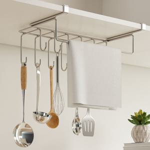 한번에 주방 걸이 해결! 무타공 언더선반 조리도구 행주 걸이 거치대