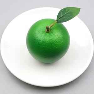 잎사귀 청 오렌지 모형 그린 8cm 과일모형