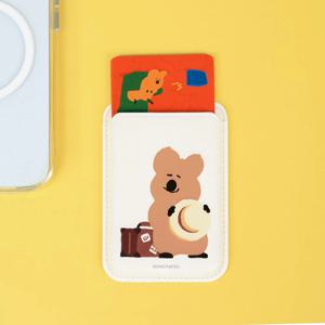 다이노탱 여행 아이폰 갤럭시 맥세이프 카드지갑 수납 가죽 캐릭터 포켓 케이스