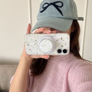 MADE 브라운 잉크 맥세이프 아이폰케이스 젤하드 그립톡 세트