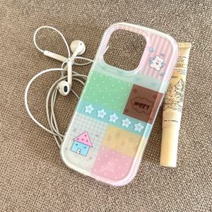 MADE 다꾸 패치 동글 젤하드 아이폰케이스 귀여운 도트 땡땡이 스트라이프 패턴