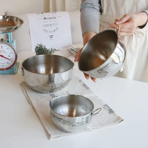 일본 아이자와공방 18-8 스테인리스 고리형 베이킹팟 믹싱 볼 -3size