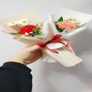 카네이션 한송이 꽃다발 비누꽃 어버이날 스승의날 어린이집 선생님선물 코랄핑크