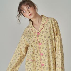 순면 핑크플라워 긴팔 상하세트 패밀리 여성 잠옷