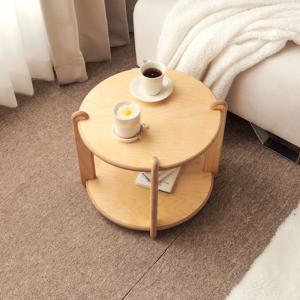 국산 원목 친환경 원형 소파테이블 거실 사이드 TWO CIRCLES TABLE