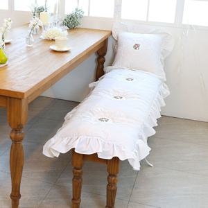 유럽풍 면100% 플라워 레이스 벤치의자방석 긴의자방석