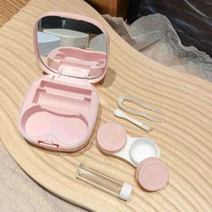 휴대용 거울 렌즈 케이스 렌즈통 위생통 보관함 미니