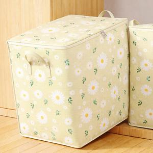 [2+2] 데이지꽃 대용량 리빙박스 패브릭 옷/이불정리함 100L