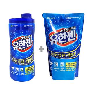 유한젠 산소계표백제 가루형 본품 1kg+리필형 1kg / 흰옷얼룩 빨래세제