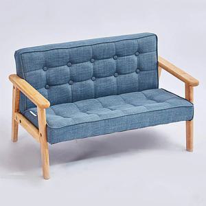 우든패브릭소파 2인용 딥블루 키즈소파