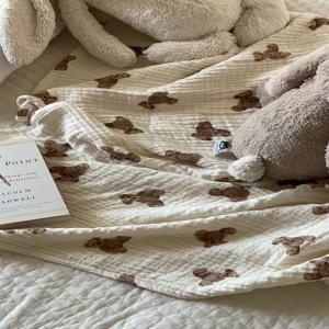 테디베어 거즈 블랭킷 담요 어린이집 블랭킷