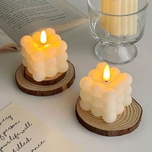 버블 큐브 LED캔들 미니양초 오브제 감성무드등