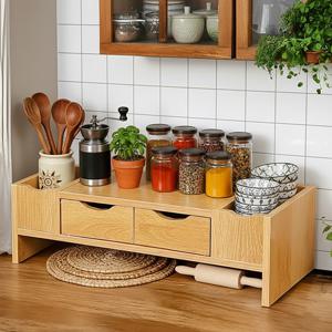 2단 주방 수납장 틈새 정리 서랍장 주방 선반 정리대 싱크대 수납 선반장 정리함 원목